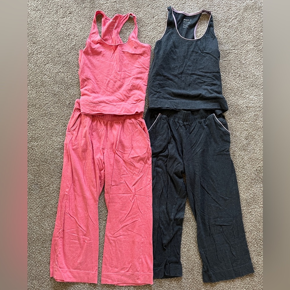 2 Sets of Organic Cotton PJ/Lounge Sets - Size M